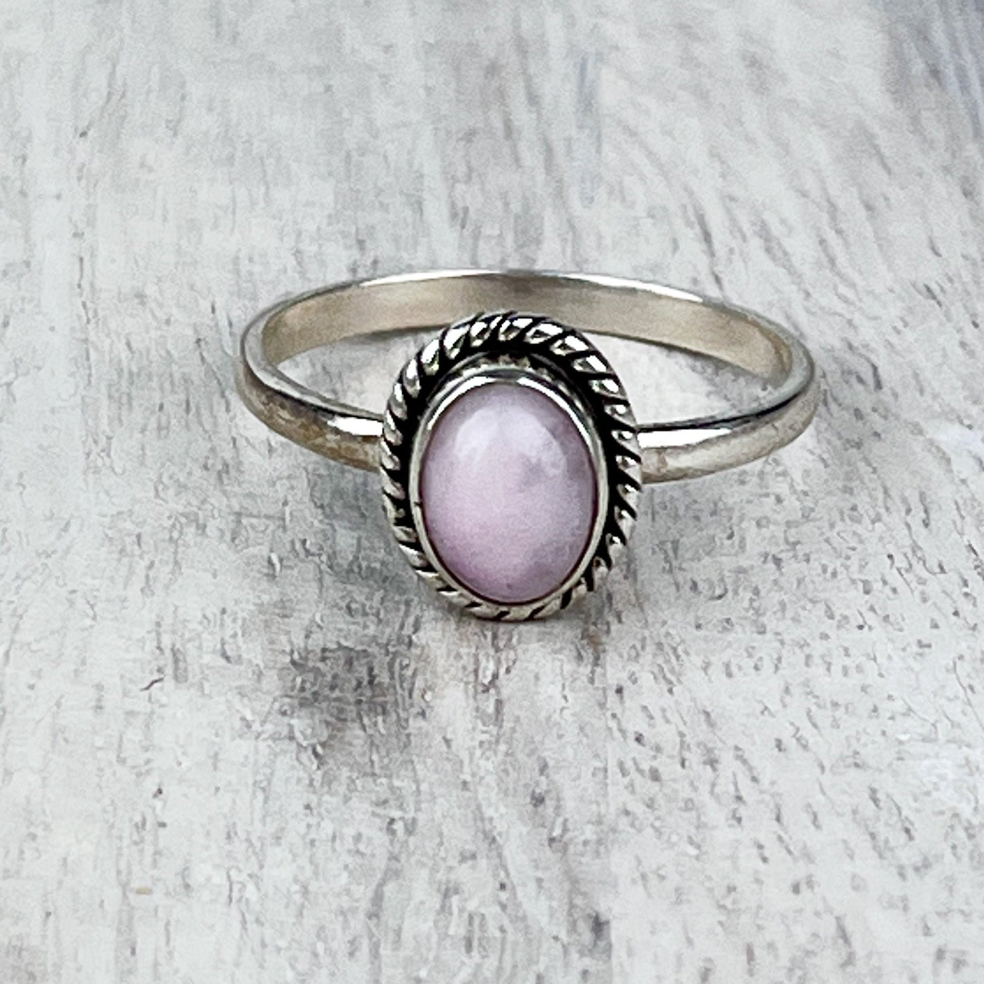 Pink Opal Gemstone .925 Sterling Silver Ring - Crystals for everyone • Crystals And Cord