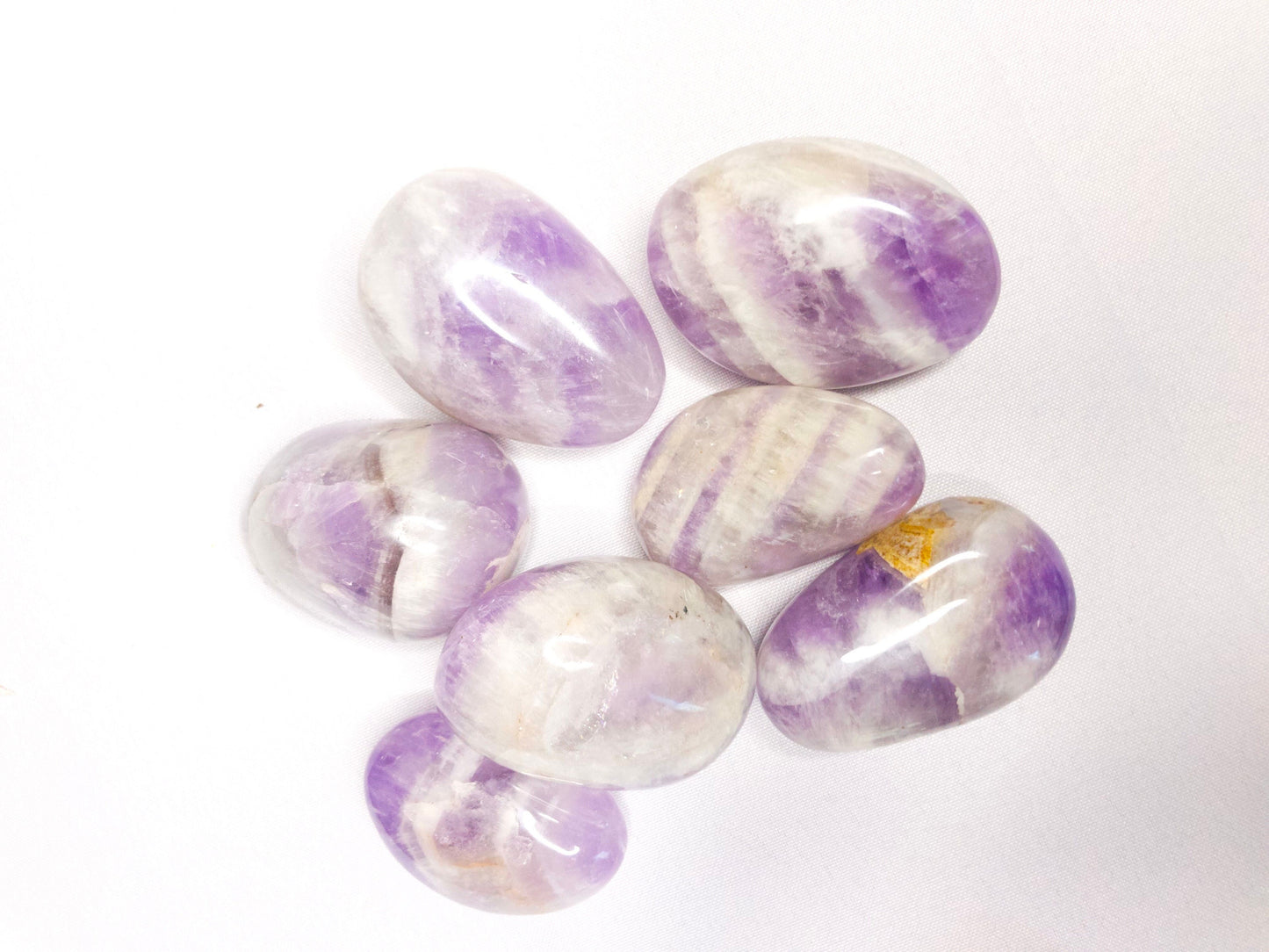 Chevron Amethyst Palm Stones, Healing Crystal Worry Stones, Meditation Pocket Rocks, New Age Spiritual Energy, Metaphysical Accessories - Crystals for everyone • Crystals And Cord