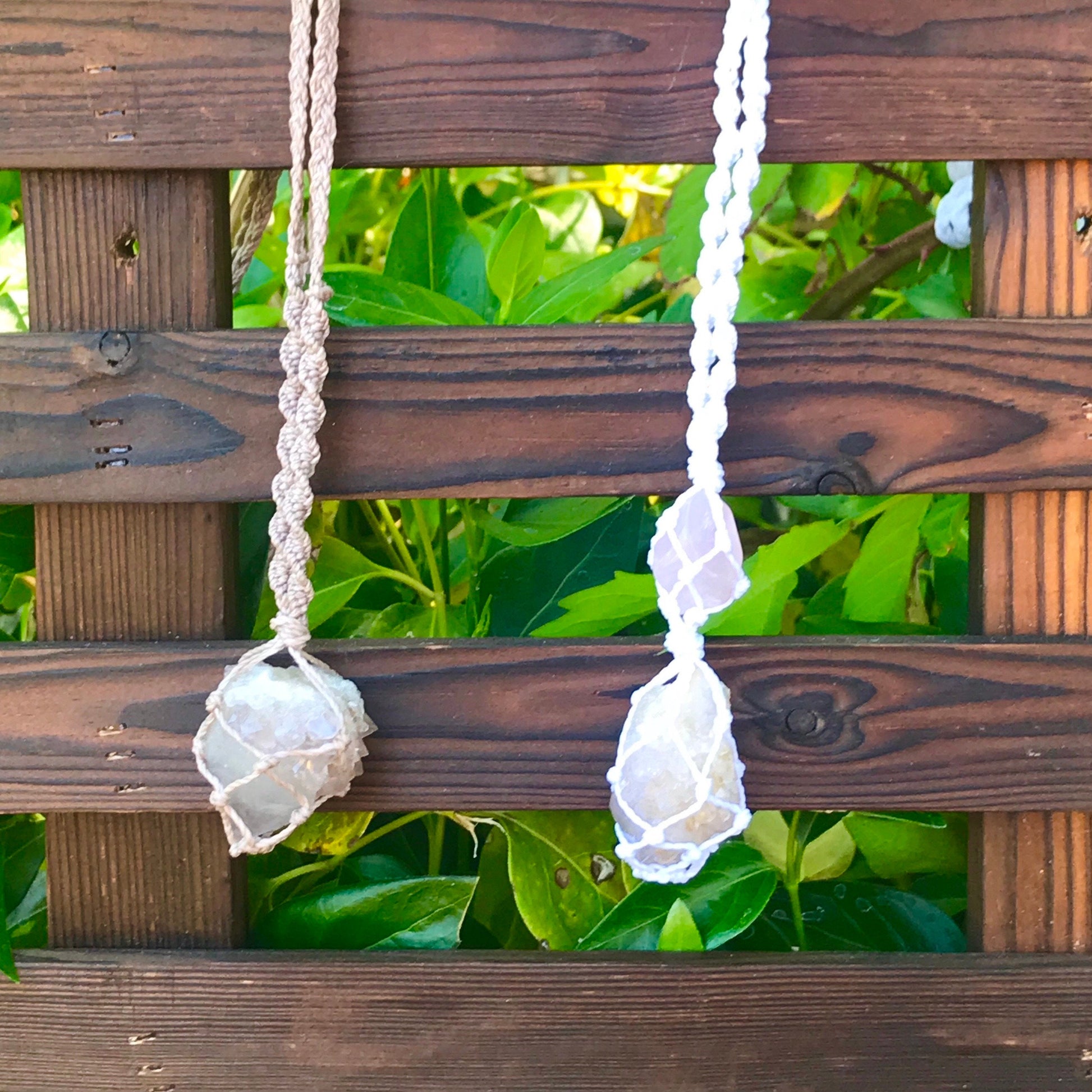 Hand Knotted Spirit Quartz Necklace for Empaths, Grounding & Harmony, Earth Element, All Chakras - Crystals for everyone • Crystals And Cord