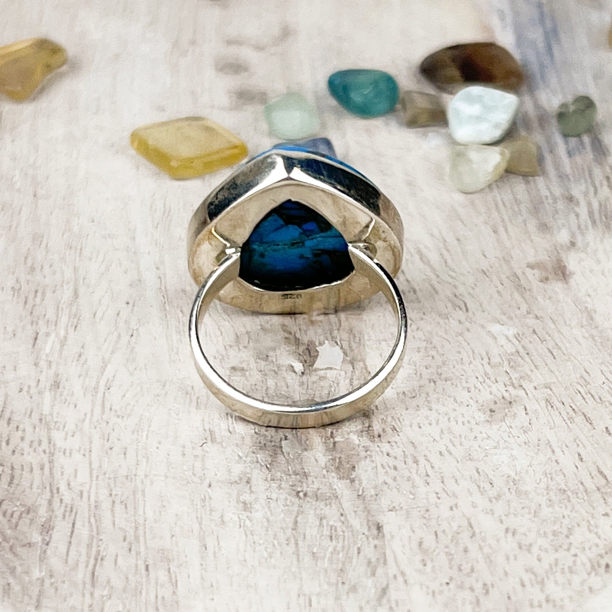 Captivating Turquoise Gemstone Ring in 925 Sterling Silver, Size 8 - Symbolizing Wisdom, Protection, Tranquility, and Hope - Crystals for everyone • Crystals And Cord