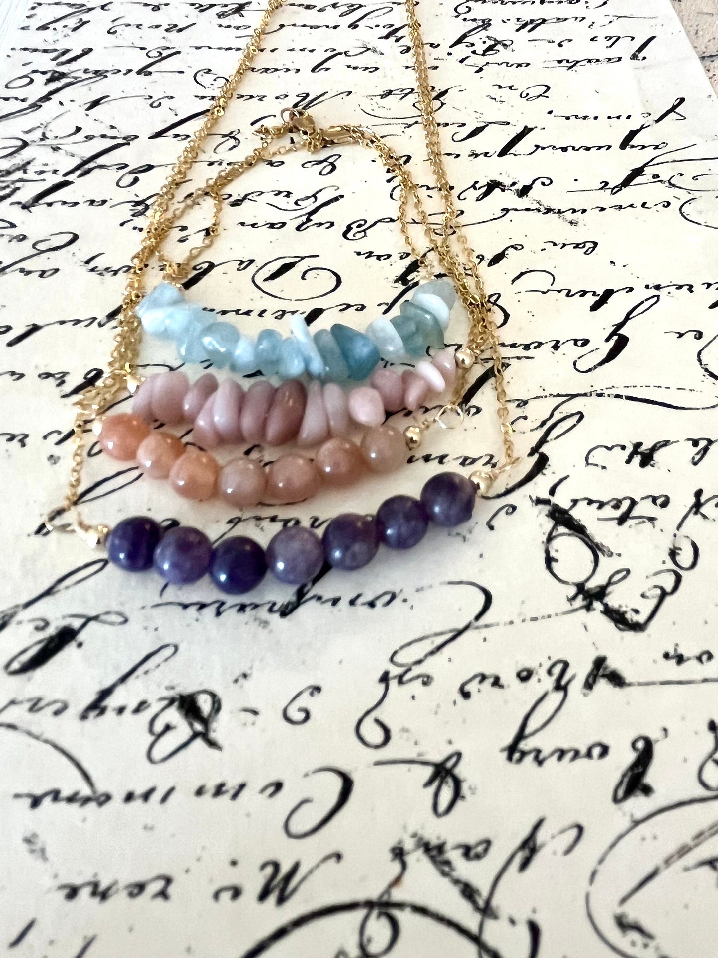 Aquamarine Gemstone Beaded Bracelet, Elegant Natural Gemstone Beads, Calming Energy Accessory, Healing Crystals and Stones Jewelry - Crystals for everyone • Crystals And Cord