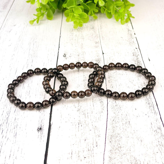Elegant Smoky Quartz Bracelet for Calmness and Positivity - 8mm Stone Beads, Stress Relief, Anxiety Relief, Positive Energy, Dream - Crystals for everyone • Crystals And Cord