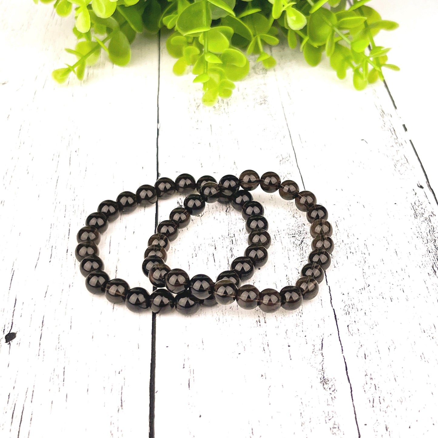 Elegant Smoky Quartz Bracelet for Calmness and Positivity - 8mm Stone Beads, Stress Relief, Anxiety Relief, Positive Energy, Dream - Crystals for everyone • Crystals And Cord
