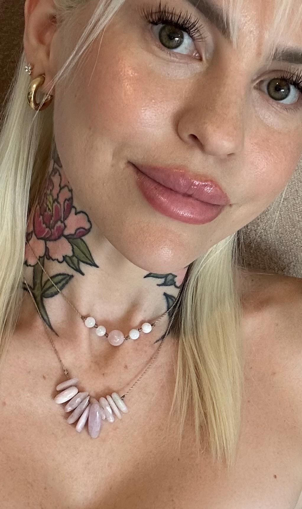 Adjustable Layering Necklace – Crystal Gift for Her – Amethyst, Rose Quartz, Jasper, Celestite – Sliding Knot Gemstone Choker