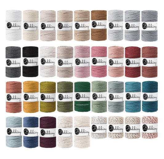 BOBBINY Macrame Rope 3mm 3ply 100% Recycled Cotton, Craft Rope for many DIY projects
