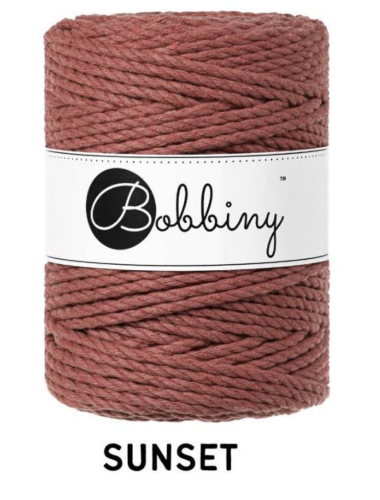 BOBBINY Macrame Rope 5mm 3-ply – Recycled Cotton, Full Spool of Craft Rope for fiber arts