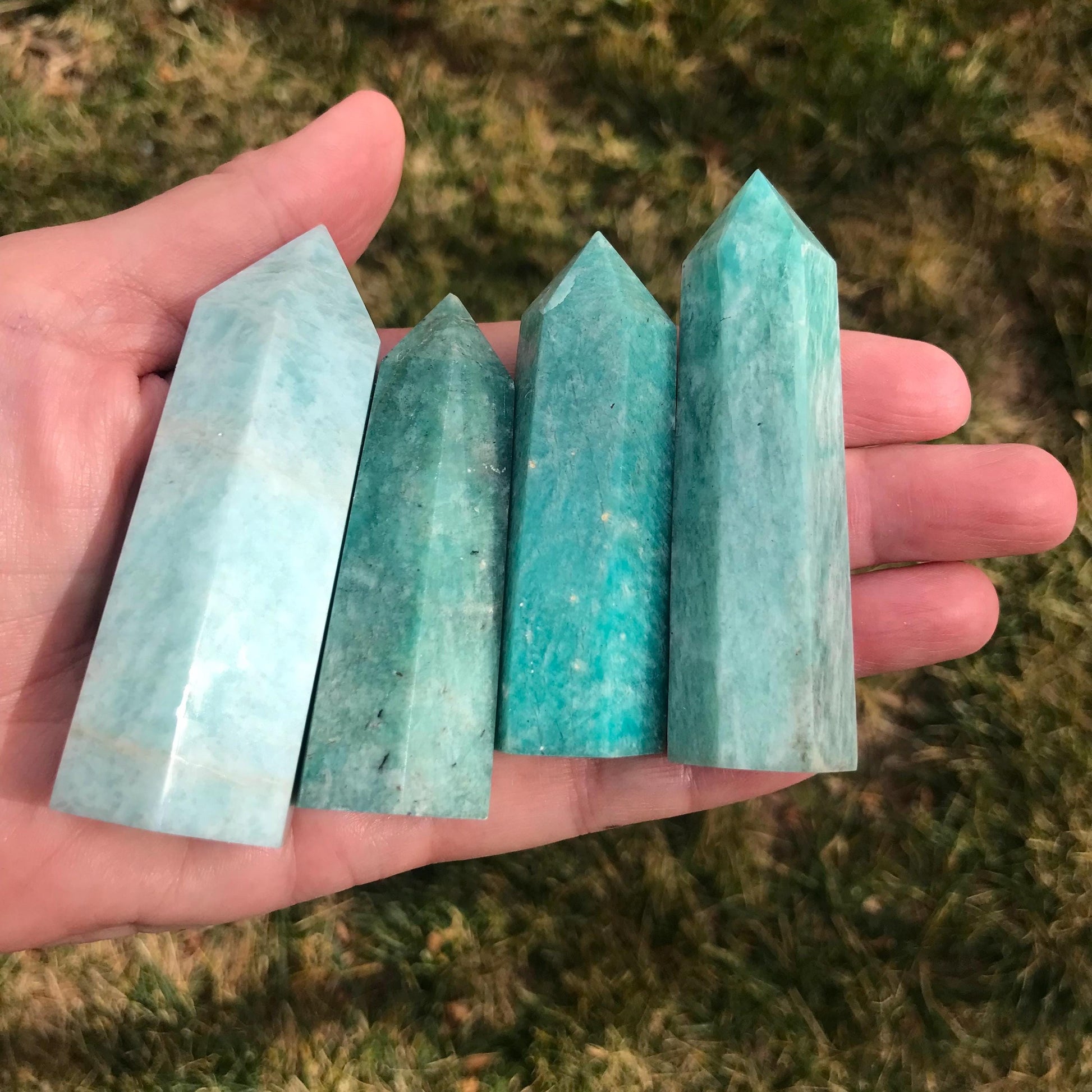 Amazonite Tower – Soothing Blue-Green Crystal for Calming Energy, Truth & Emotional Balance – Polished Standing Point - Crystals for everyone • Crystals And Cord
