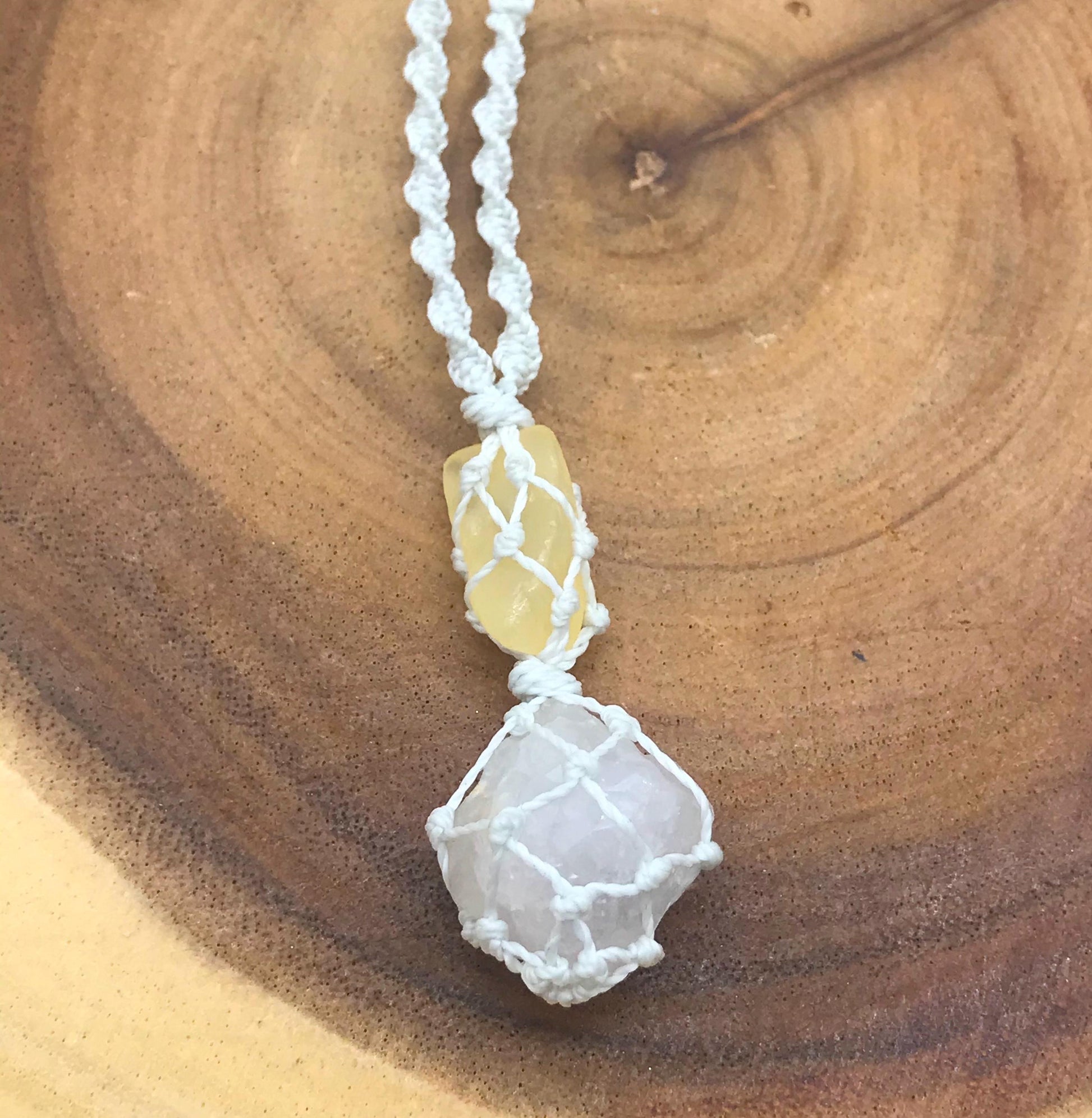 Hand Knotted Spirit Quartz Necklace for Empaths, Grounding & Harmony, Earth Element, All Chakras - Crystals for everyone • Crystals And Cord