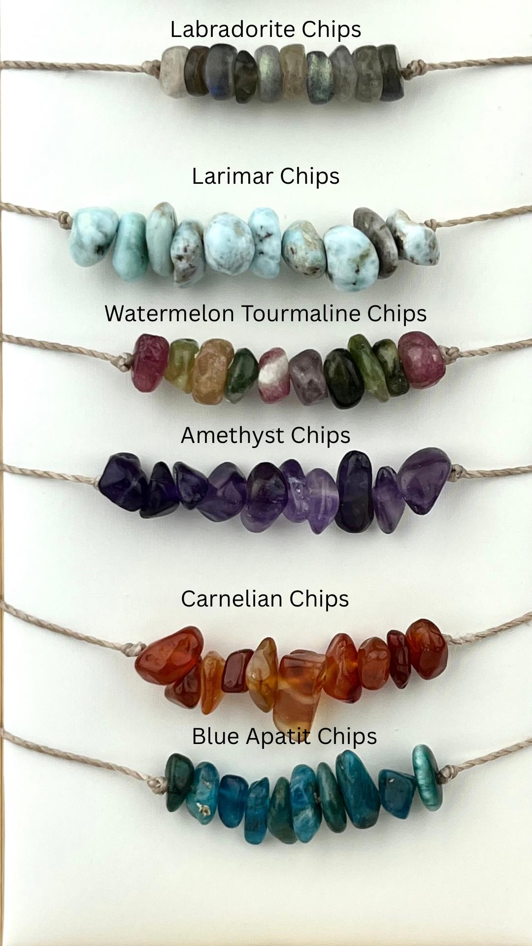 Adjustable Layering Necklace – Crystal Gift for Her – Amethyst, Rose Quartz, Jasper, Celestite – Sliding Knot Gemstone Choker