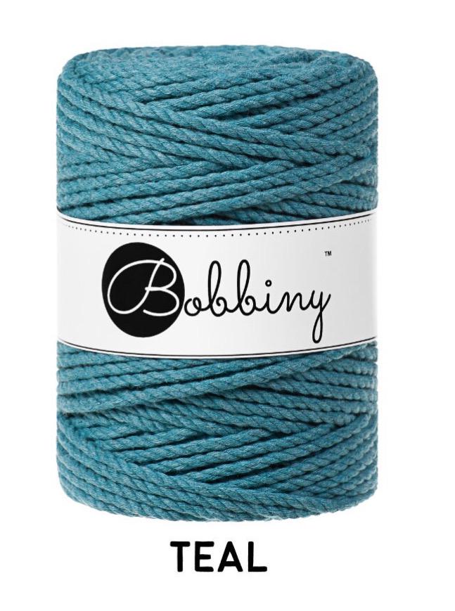 BOBBINY Macrame Rope 5mm 3-ply – Recycled Cotton, Full Spool of Craft Rope for fiber arts