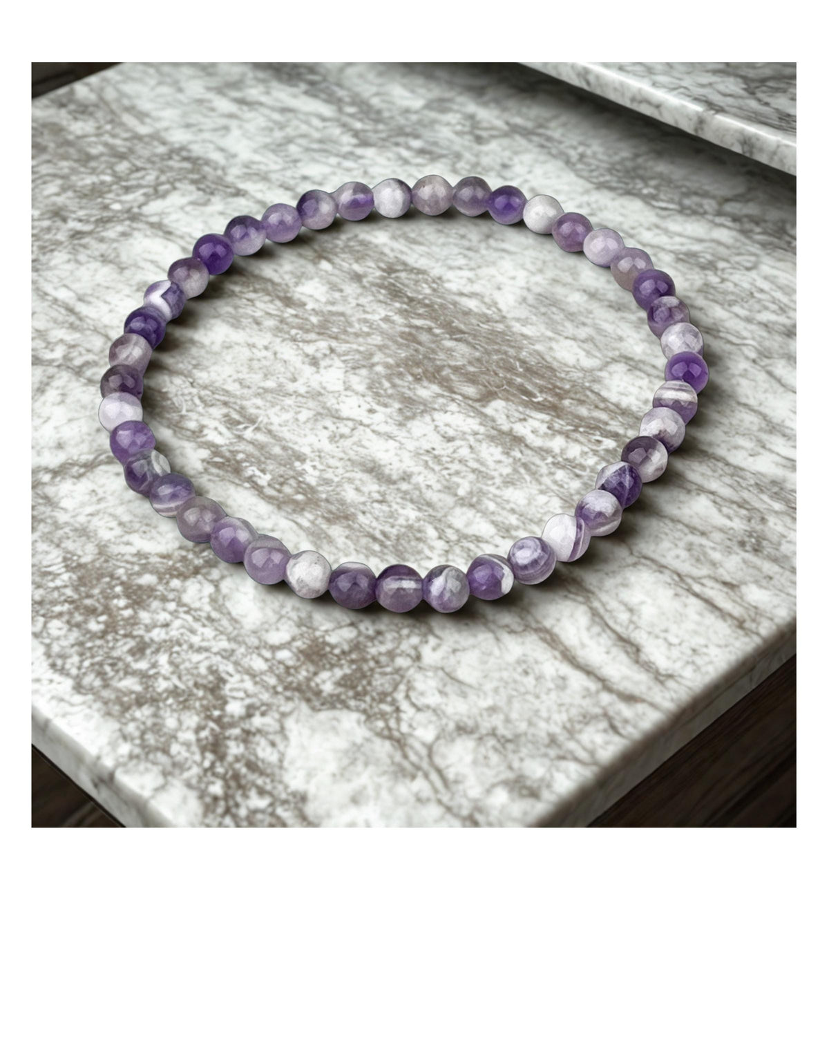 Tiny 4mm Amethyst Bracelet: Minimalist February Birthstone Jewelry for Stress Relief and Calming