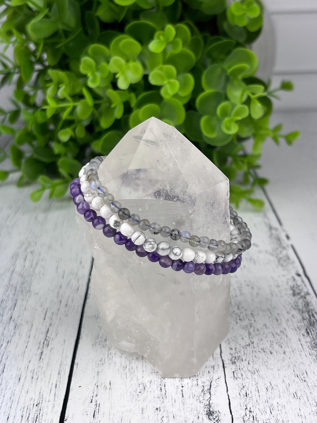 Tiny 4mm Amethyst Bracelet: Minimalist February Birthstone Jewelry for Stress Relief and Calming