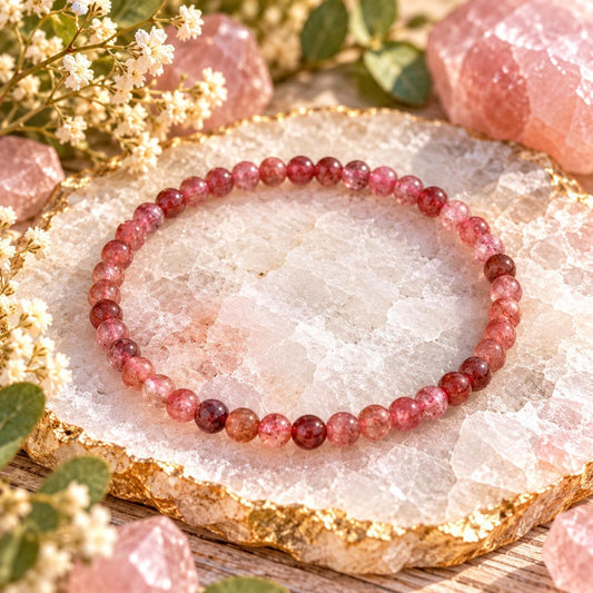 Red Aventurine Bracelet 4mm Beads • Crystal Healing Stretch Bracelet • Small Gemstone Bracelet • Energy Jewelry • Root Chakra Gift