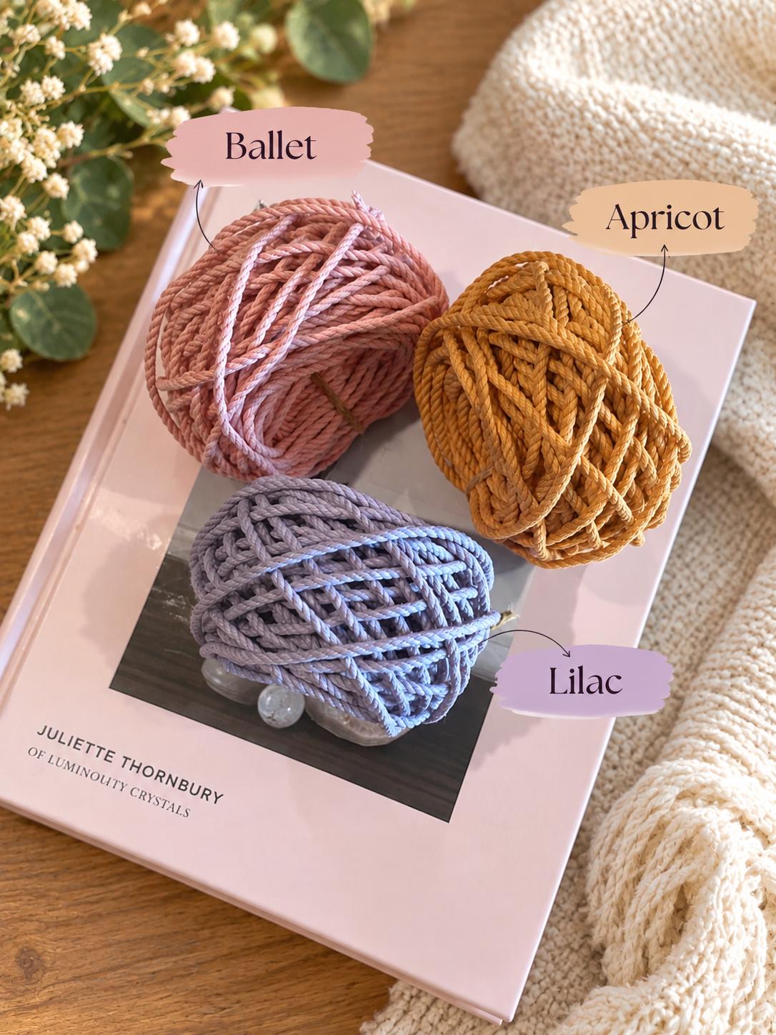 2mm Macrame Cord 3 Ply Cotton Rope – 25, 50 or 100 Ft Mini Spools – Colored Macrame Cord for Keychains, Jewelry & Small Crafts