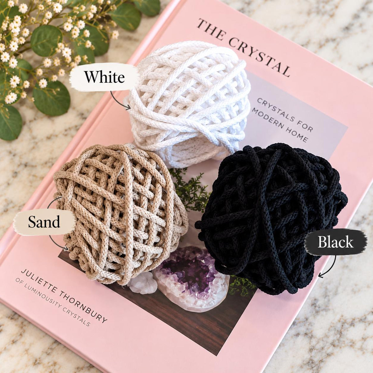 3mm Braided Macrame Cord, Cotton Cord, 25, 50 or 100 Ft Mini Spools, Macrame, Crochet and Craft Supply