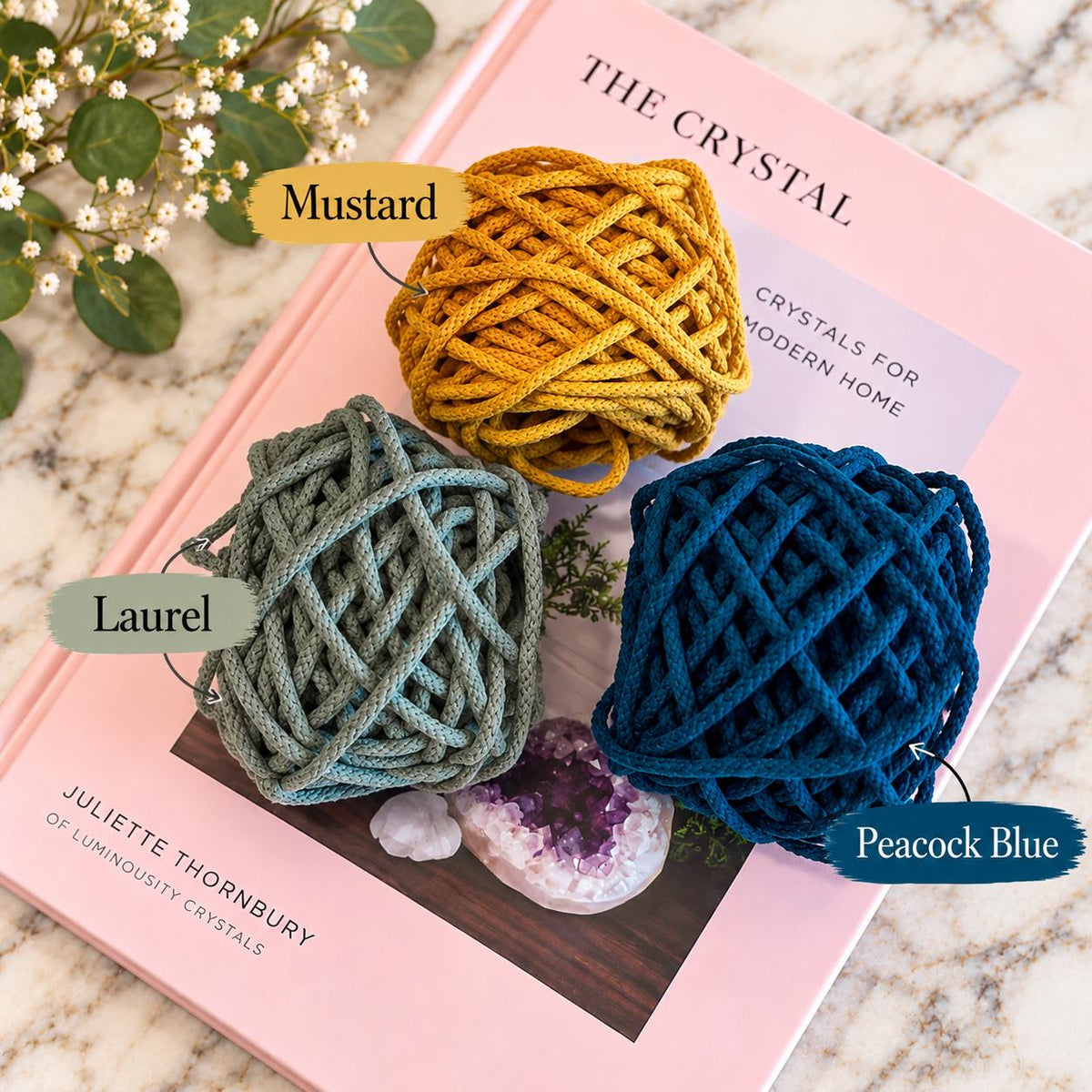 3mm Braided Macrame Cord, Cotton Cord, 25, 50 or 100 Ft Mini Spools, Macrame, Crochet and Craft Supply