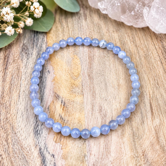Blue Chalcedony Bracelet · Courage, Focus & Confidence Crystal Jewelry