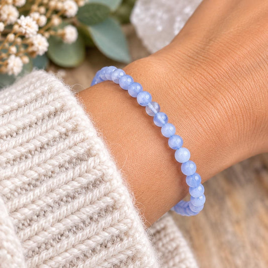 Blue Chalcedony Bracelet · Courage, Focus & Confidence Crystal Jewelry