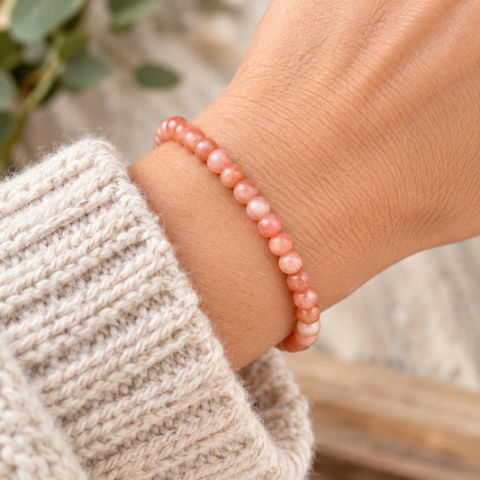 Peach Moonstone Bracelet – Inner Strength, Intuition & Balance Crystal Jewelry