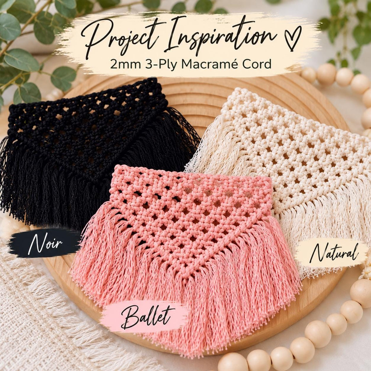 2mm Macrame Cord 3 Ply Cotton Rope – 25, 50 or 100 Ft Mini Spools – Colored Macrame Cord for Keychains, Jewelry & Small Crafts