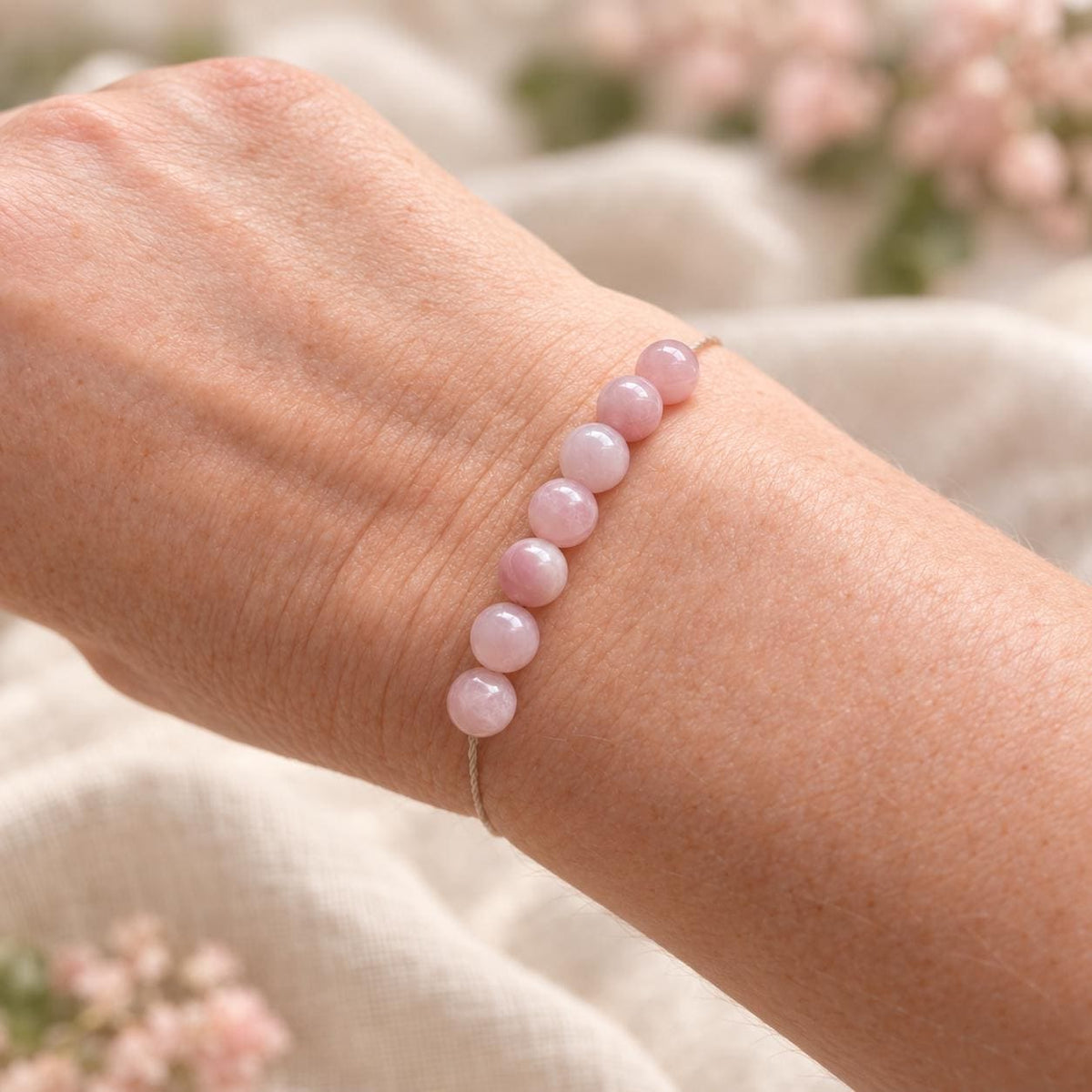 Rose Quartz Necklace and Bracelet Set, Adjustable Macrame Jewelry, Dainty Gemstone Gift Set, Ready to Ship