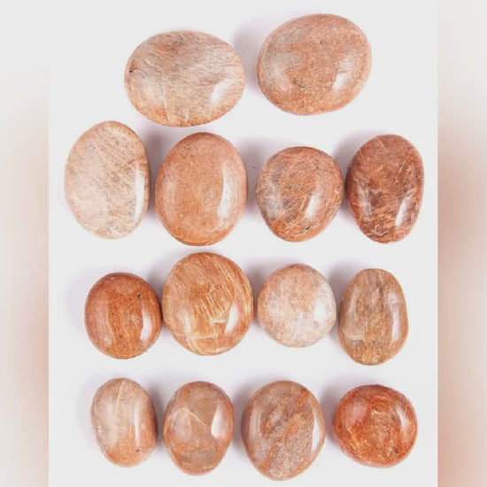Hand Polished Peach Moonstone Palm Stone for Emotional Healing - Unique Madagascar Stone Approx 30-60mm
