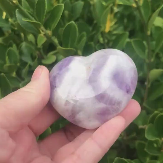 Chevron Amethyst Heart, Calming, Soothing Metaphysical, Crystal