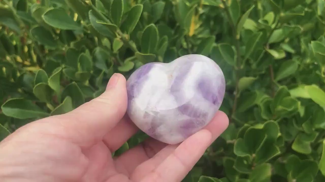 Chevron Amethyst Heart, Calming, Soothing Metaphysical, Crystal