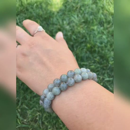 Labradorite Crystal Bracelet with 8mm Beads for Intuition Transformation and Energy Protection Mystic Jewelry for Dreamers and Seekers