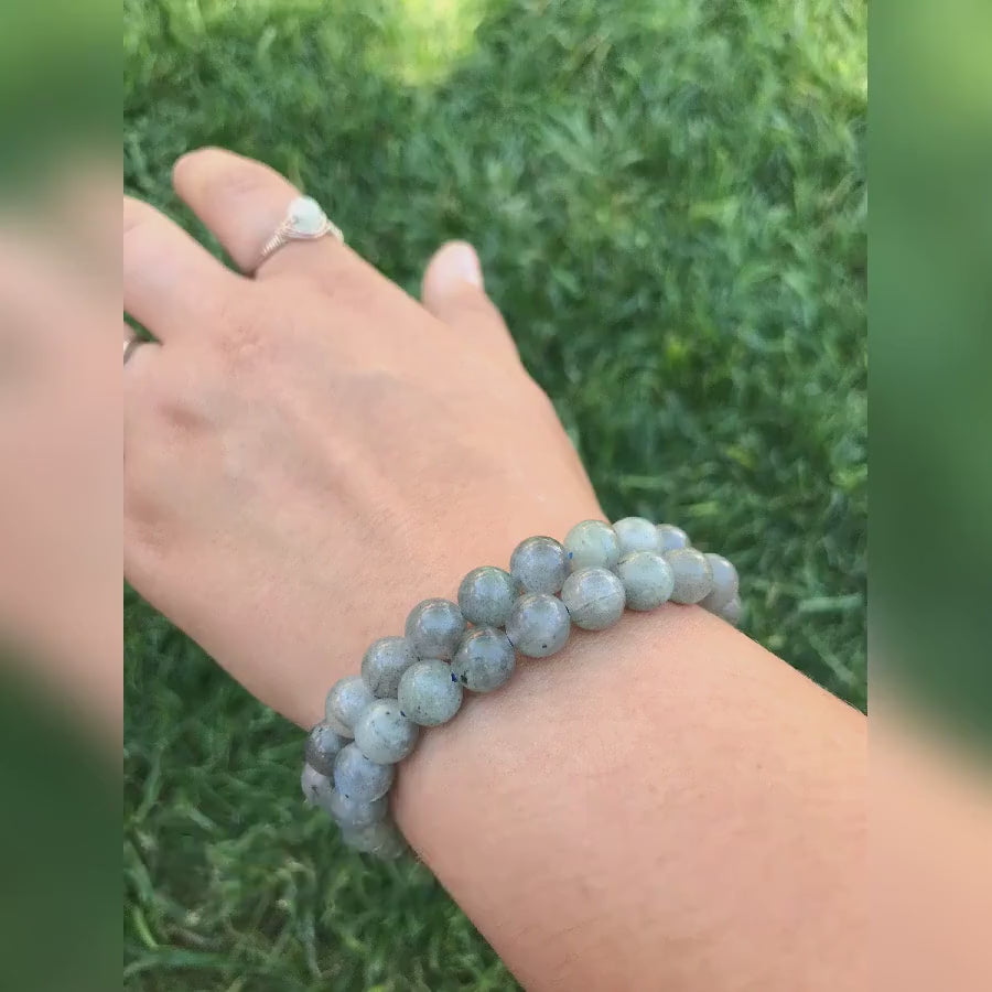Labradorite Crystal Bracelet with 8mm Beads for Intuition Transformation and Energy Protection Mystic Jewelry for Dreamers and Seekers