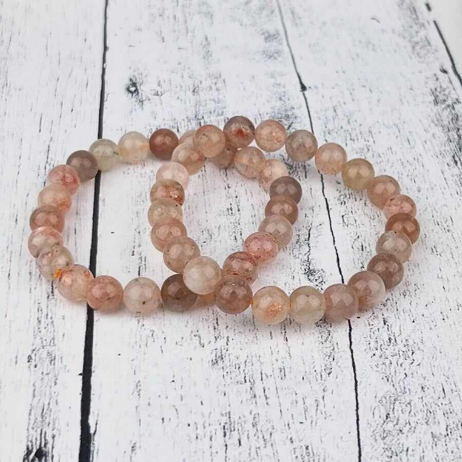 Radiate Positive Energy with this Sunstone Gemstone Bracelet - 8mm Beads, Bright & Bountiful, Spirit of Good Luck, Vitality